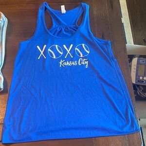 Bella Canvas Blue XOXO Kansas City Tank Top